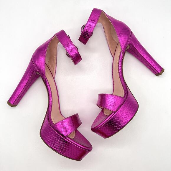 ALDO CASTAGNA Shoes Womens Size 38 Platform Heels Ankle Strap Made in Italy - Picture 6 of 16